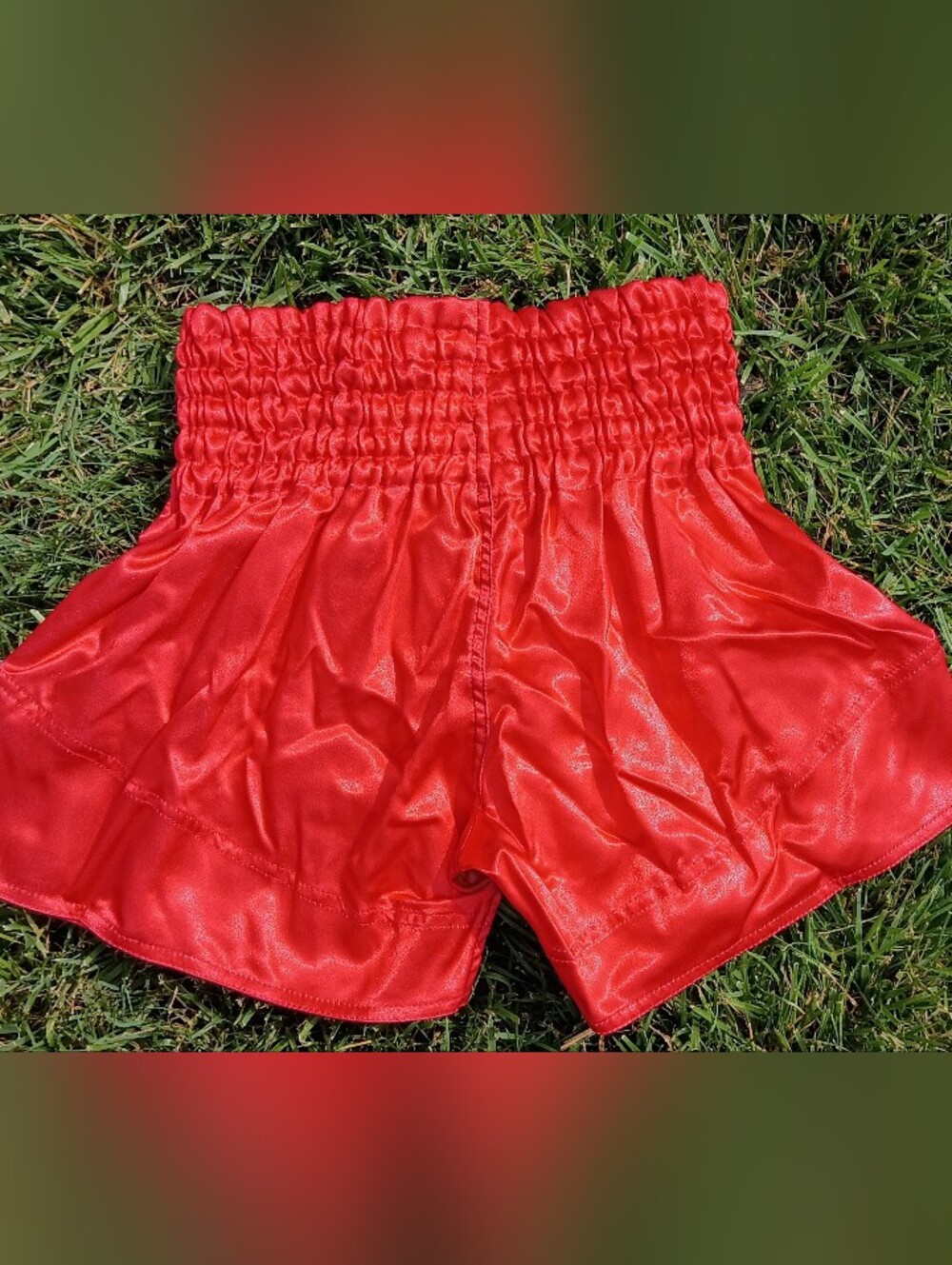 NWOT Satin Muay Thai Kickboxing Shorts Red Lion Graphic Streetwear Unisex S - Picture 5 of 10